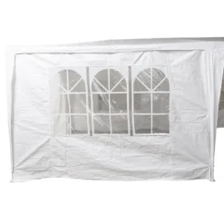 Gazebo da giardino in Acciaio con Telo in Polietilene Bianco 3x6 metri