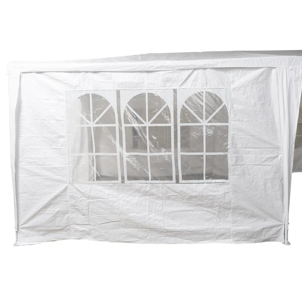 Gazebo da giardino in Acciaio con Telo in Polietilene Bianco 3x6 metri