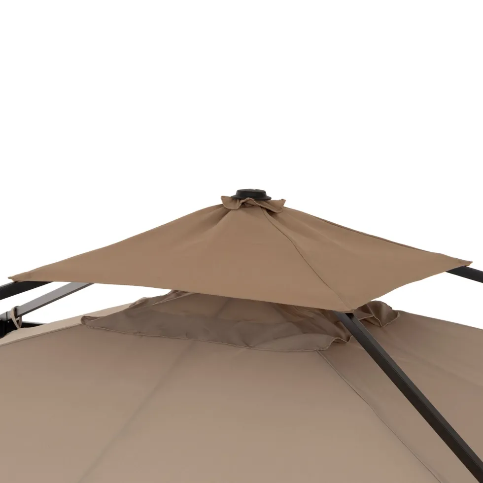 Gazebo da giardino Richiudibile in Acciaio Antracite con Telo in Poliestere Écru 3x3 metri
