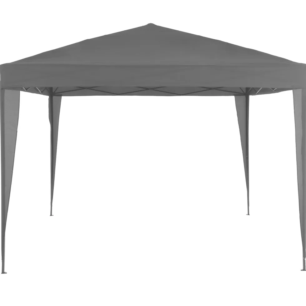Gazebo da giardino Richiudibile in acciaio Antracite con telo Grigio 3x3 metri