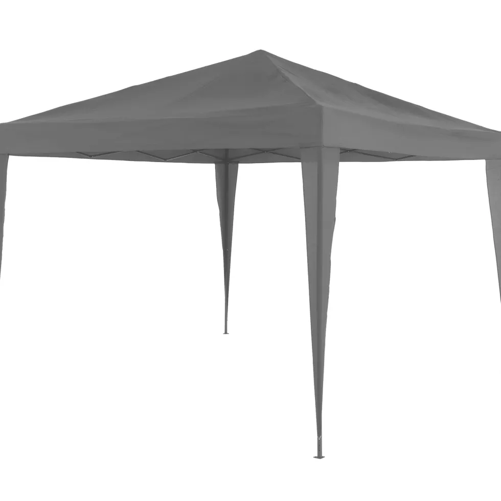 Gazebo da giardino Richiudibile in acciaio Antracite con telo Grigio 3x3 metri