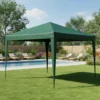 Gazebo da giardino Richiudibile in acciaio Antracite con telo Verde 3x3 metri