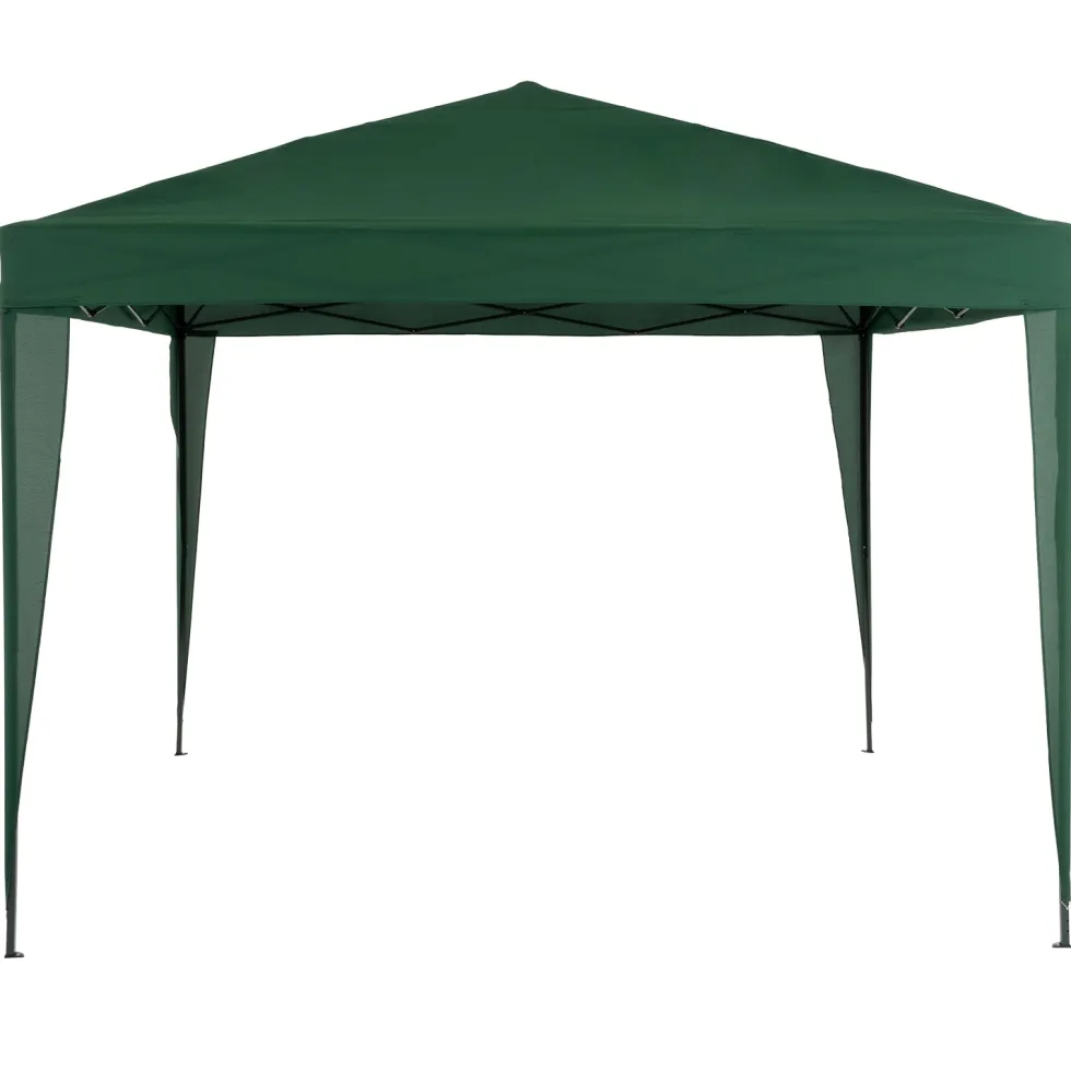 Gazebo da giardino Richiudibile in acciaio Antracite con telo Verde 3x3 metri