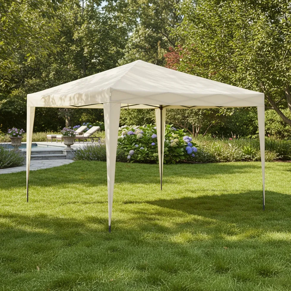 Gazebo da giardino Richiudibile in acciaio Antracite con telo Ècru 3x3 metri