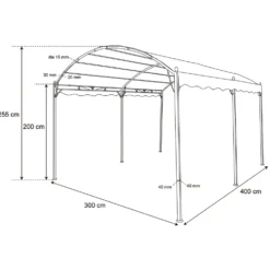 Gazebo da giardino Telo Camel 3x4 metri
