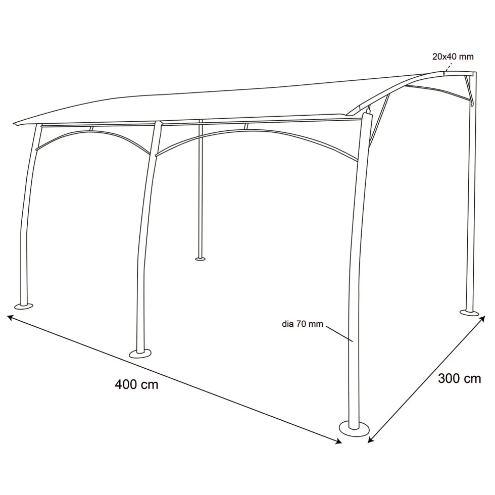 Gazebo Pergola Ècru 3x4 metri