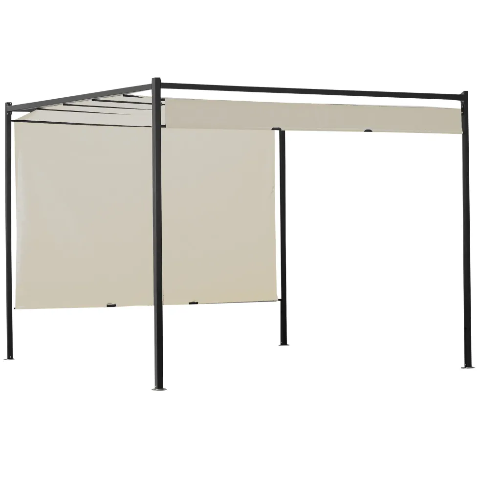 Gazebo Pergola Orientabile Telo Ècru 3x3 metri