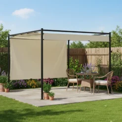 Gazebo Pergola Orientabile Telo Ècru 3x3 metri