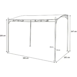 Gazebo Veranda con telo Grigio 2,5x3 metri