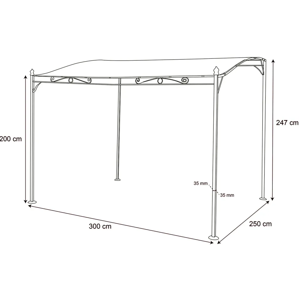 Gazebo Veranda con telo Grigio 2,5x3 metri