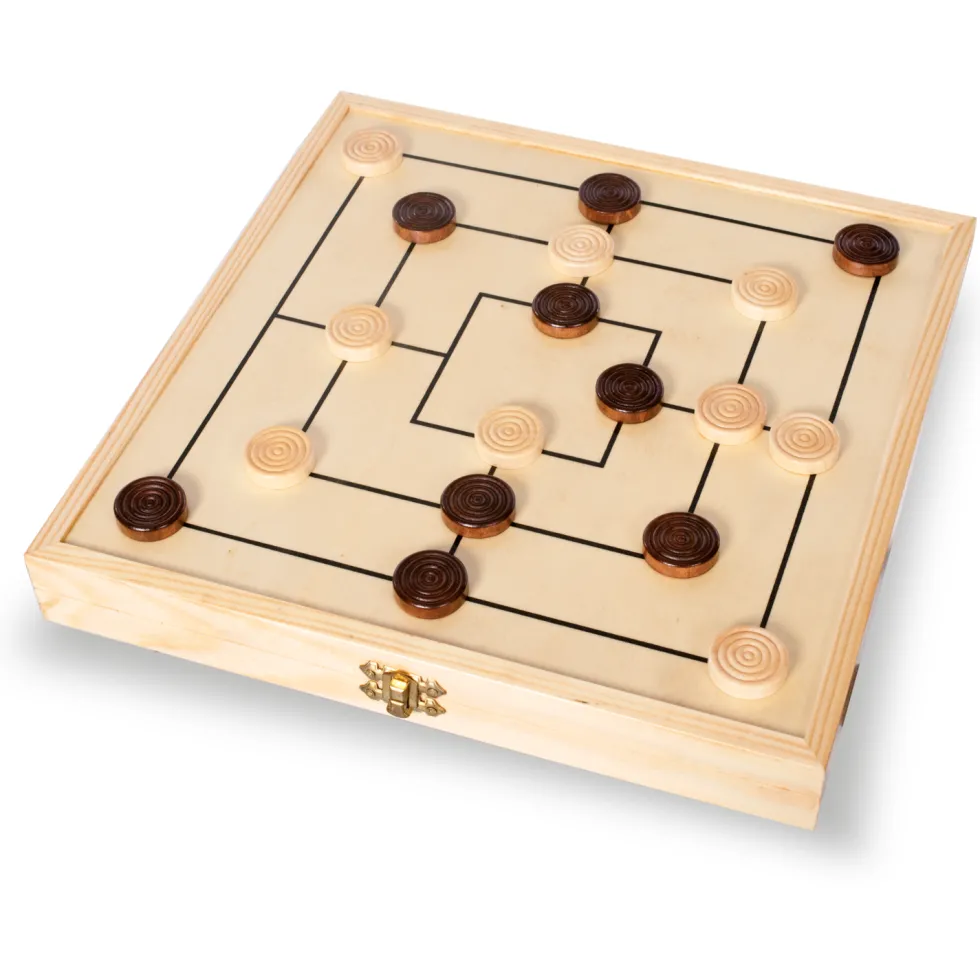 Gioco da tavolo 2 in 1 in legno Dama & Tris