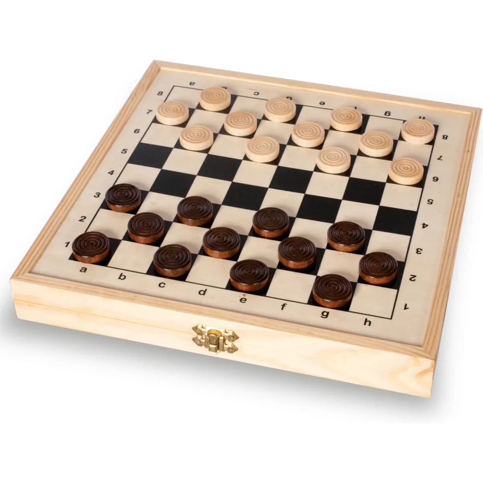 Gioco da tavolo 2 in 1 in legno Dama & Tris