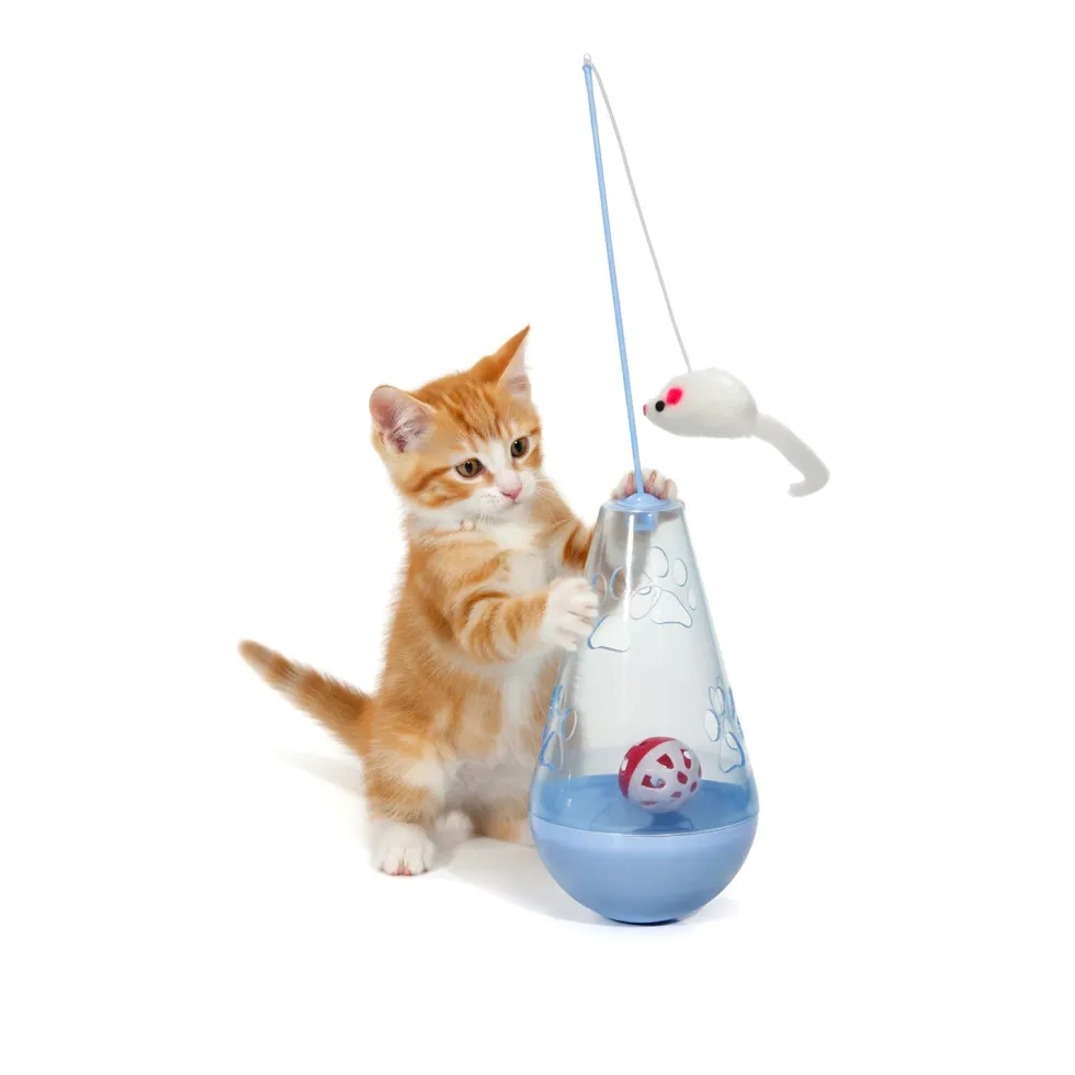 Gioco per Gatti Cat Tumbler Toy con Pallina e Topolino Oscillante