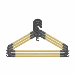Grucce in legno di pino con giunture in plastica nera Linea Woodpine