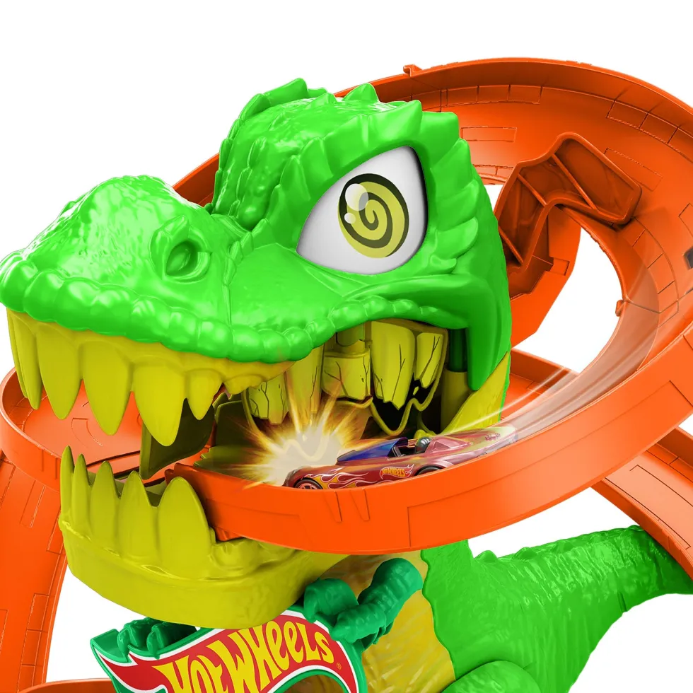 Hot Wheels City T-Rex Battaglia Infuocata – Playset con Macchinina 1:64