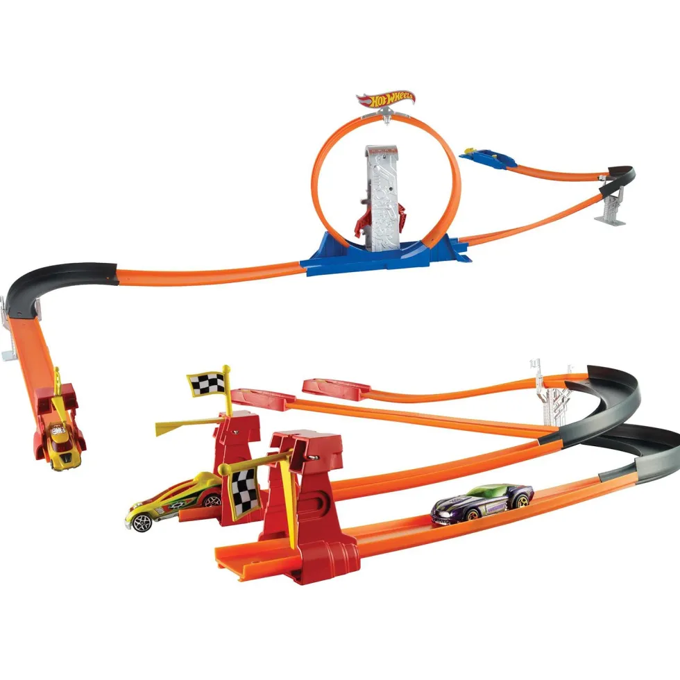 Hot Wheels Piste per Macchinine da Rally, Playset con Due Veicoli Assortiti