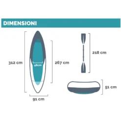 Kayak Gonfiabile Explorer™ K2 2 Posti con Remi e Pompa