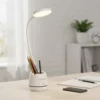 Lampada da Scrivania LED con Portapenne e Stand Smartphone Ricarica USB