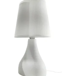 Lampada da Tavolo in Ceramica e Lino h31cm