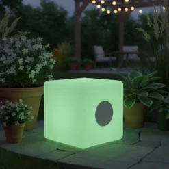 Lampada LED Ricaricabile Multicolor con Speaker Bluetooth MooNy 20x20 cm