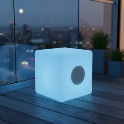Lampada LED Ricaricabile Multicolor con Speaker Bluetooth MooNy 20x20 cm