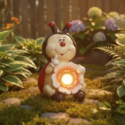 Lampada Solare Decorativa da Giardino Animali Luce Calda h35 cm