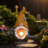 Lampada Solare Decorativa da Giardino Gnomo Luce Calda h38 cm