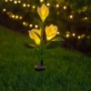 Lampada Solare LED a Fiori Luce Calda da Giardino h70 cm