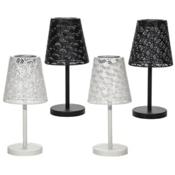 Lampada Solare LED da Esterno in Metallo Luce Naturale h28 cm