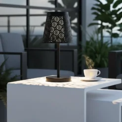 Lampada Solare LED da Esterno in Metallo Luce Naturale h28 cm