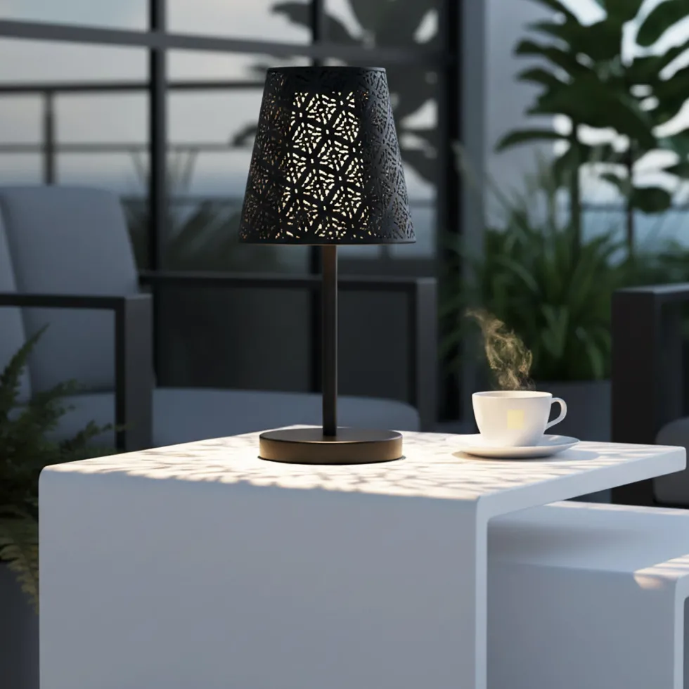 Lampada Solare LED da Esterno in Metallo Luce Naturale h28 cm