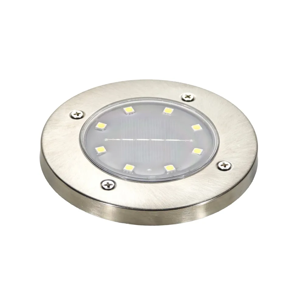 Lampada Solare Led da esterno Segnapasso Luce Naturale diametro 12 cm