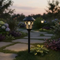 Lampada Solare Led da giardino in Plastica Luce Calda