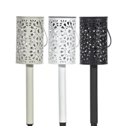 Lampada Solare Led da giardino in metallo con picchetto h40,5 cm