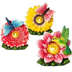 Lampada Solare LED Decorativa da Giardino Fiori h13 cm