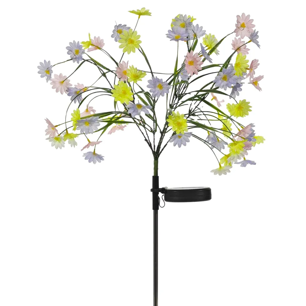 Lampada Solare LED Multicolor Decorativa Fiori h74 cm