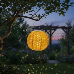 Lanterna Solare LED da giardino Luce Calda diametro 20 cm