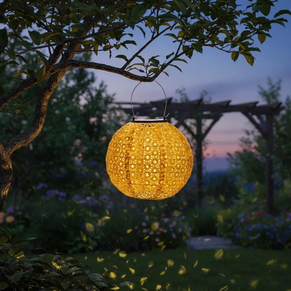 Lanterna Solare LED da giardino Luce Calda diametro 20 cm