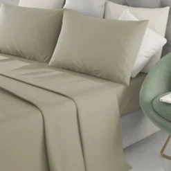 Lenzuola Completo letto Matrimoniale Marta Sabbia 250x290 cm