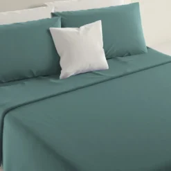 Lenzuola Completo Letto 1 Piazza e mezza Marta Verde Petrolio 185x290 cm
