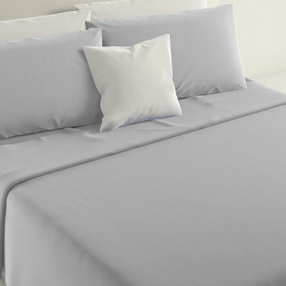 Lenzuola Completo Letto Singolo Marta Grigio perla 150x290 cm