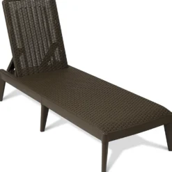 Lettino da esterno Numana Effetto Rattan Marrone con schienale regolabile