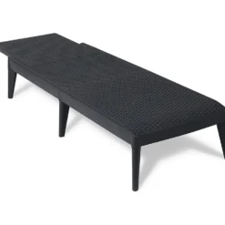 Lettino da esterno Numana Effetto Rattan Antracite con schienale regolabile