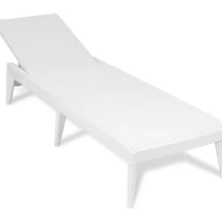 Lettino da esterno Numana Effetto Rattan Bianco con schienale regolabile