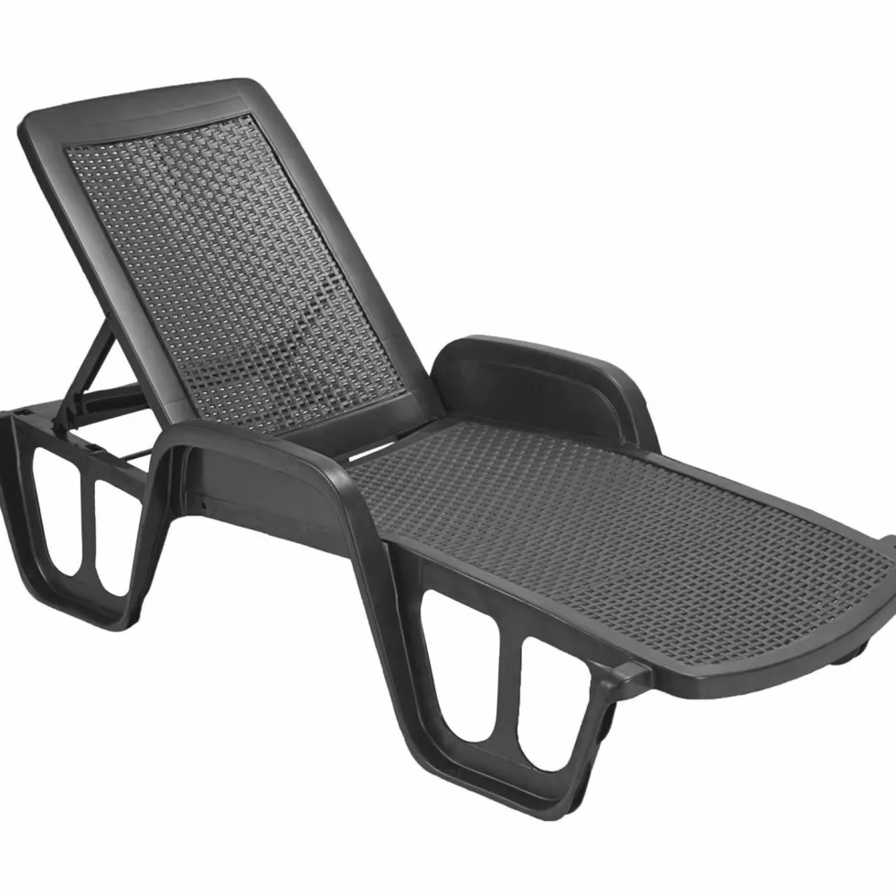 Lettino prendisole Pool Impilabile Antracite Linea Rattan