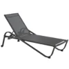 Lettino Sdraio in Acciaio e Tessuto Antracite con Ruote e Schienale Regolabile h33x193x73 cm