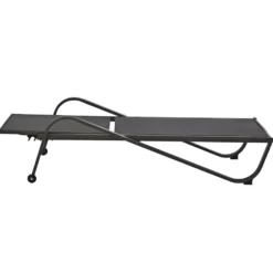 Lettino Sdraio in Acciaio e Tessuto Antracite con Ruote e Schienale Regolabile h33x193x73 cm