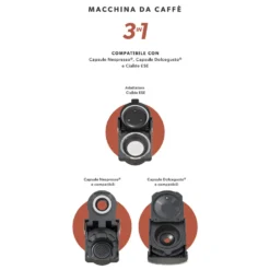 Macchina da caffè 3 in 1 Jeanette White 1450 Watt