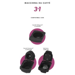 Macchina da caffè 3 in 1 Milvia White 1400 Watt