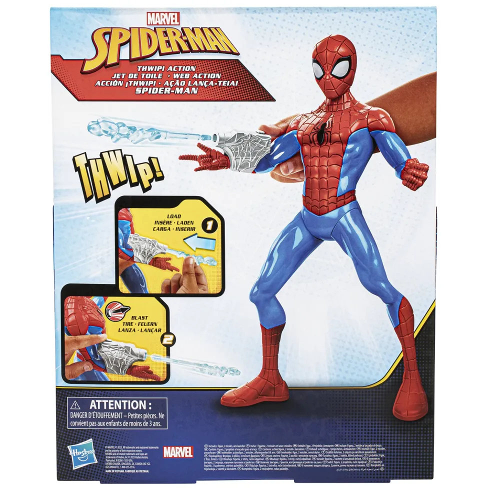 Marvel Spiderman Thwip Action Figure con Lancia Ragnatele